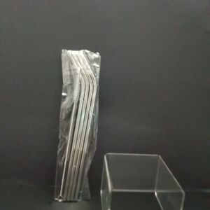 Elegant Silver Reusable Straws Set